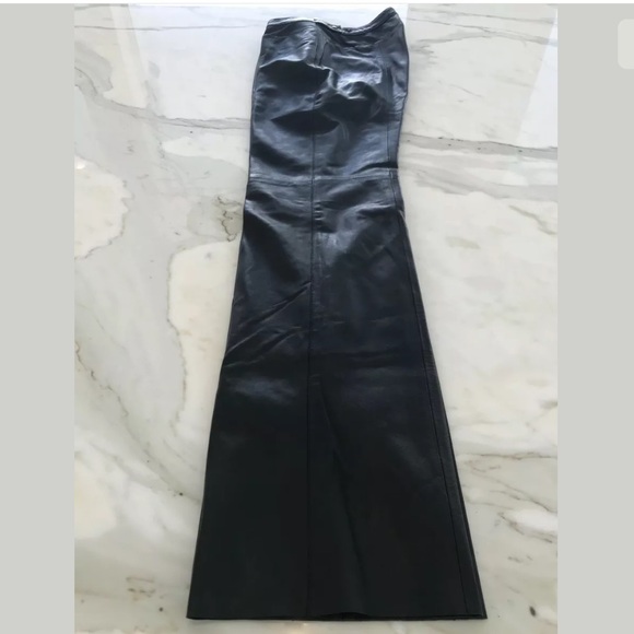 NEIL BARRETT BLACK LEATHER BOOTCUT PANTS SIZE SMALL - Picture 2 of 12